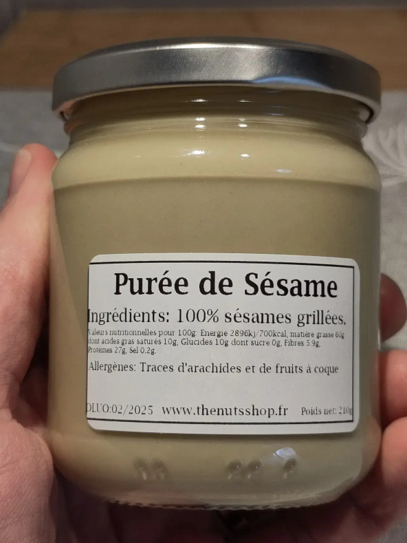 Purée de sésame artisanale 100% naturelle, fabriquée à Bordeaux