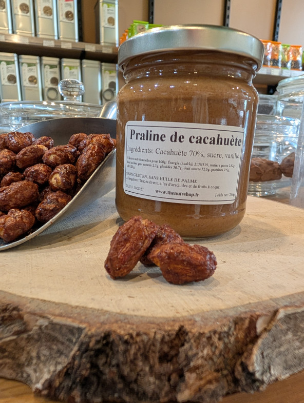 Praline de chouchou, pâte de praliné d'arachide