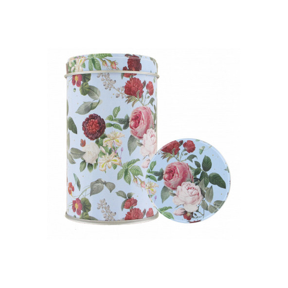 Boite à thé florale en métal - Design exclusif Vert-tiges