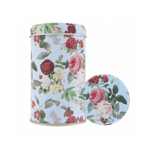 Boite à thé florale en métal - Design exclusif Vert-tiges