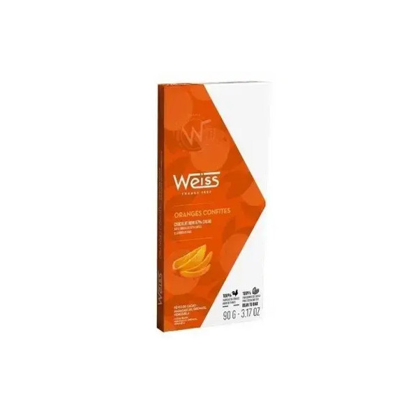 Tablette Chocolat Noir Ibaria 67% aux écorces d'orange - 90g (WEISS)